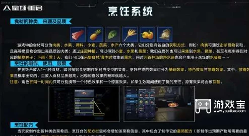 星球重启：解锁强化战斗抗性的创意食谱全攻略，打造生存勇士必备美食清单