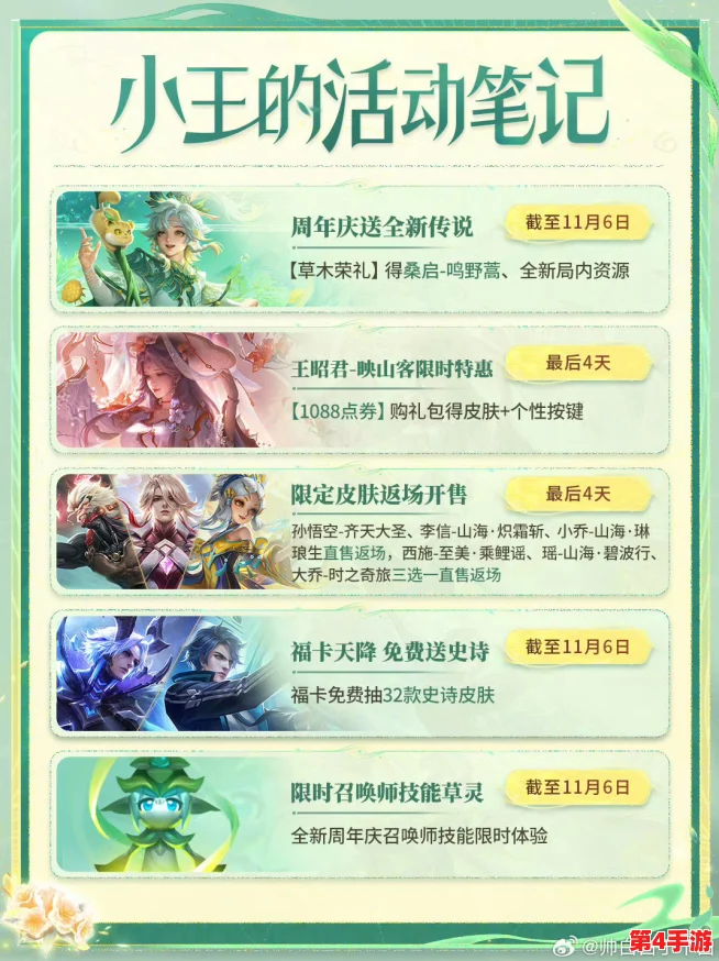 《王者荣耀》2024周年庆庆典：独家揭秘鸣野蒿限定皮肤，全攻略助你免费领取新装备！